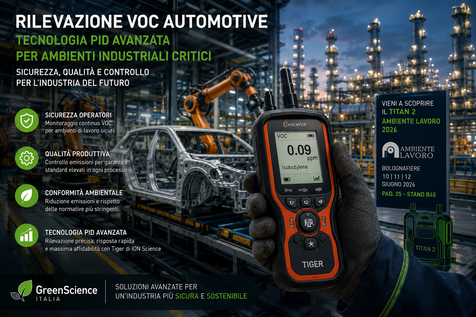 Rilevazione VOC Automotive: controllo qualità, sicurezza e monitoraggio con Sensori PID 2 Rilevazione VOC automotive